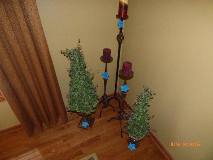 Candle Sticks and Plants