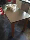 Brushed Stainless Top Table from Pottery Barn