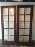 Set French Doors, Latticed Panes, ea 29-3/4"W x 79"H