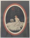 Boudoir Style Photo-lithograph, Circa 1920, "Meditation" by Courcelles