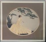 Boudoir Style Photo-lithograph, Circa 1920, "Song Bird" by Courcelles