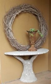 Concrete Half Round Tree Trunk Table