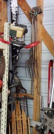 Ice Auger Vintage Sled Pitch Forks