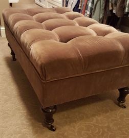 Velvet Storage Ottoman