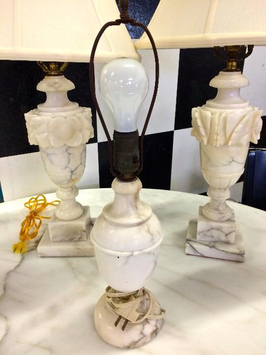 Gorgeous Vintage Marble Lamps.