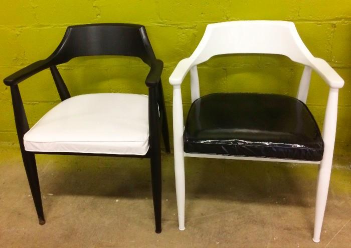 Mod Chairs with Oil Cloth Seats
