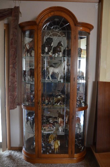 Beautiful curio displaying the horse collection