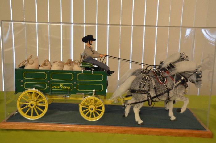 Riegsecker wagon and flocked horse in showcase- mint condition