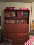 Amazing teak mid century bookshelf with drop down desk ! Retail on this is over $3,000'