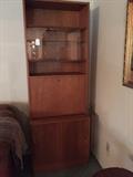 Amazing teak mid century bookcase with glass ! The real deal 