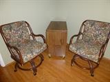 Rattan Swivel Chairs on Rollers
