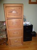Oak 4 Drawer File Cabinet