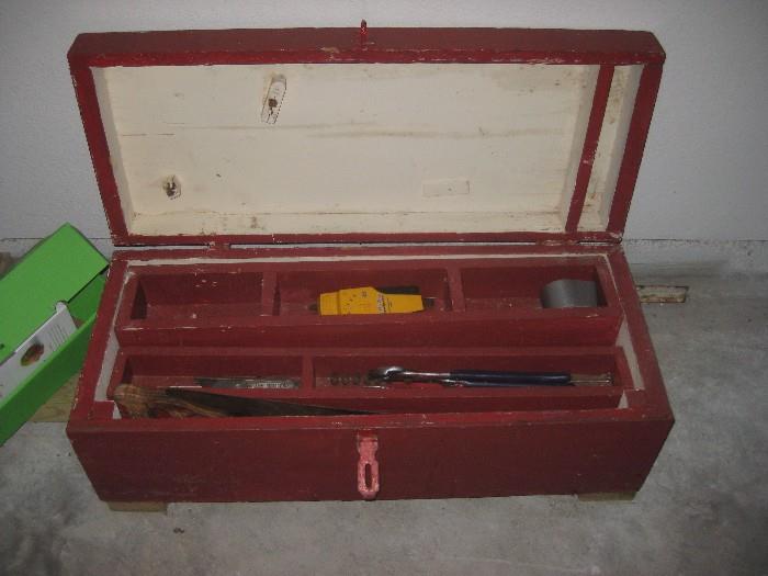 vintage red tool box