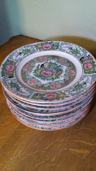Stack of Rose Medallions Plates