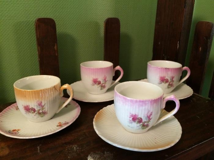 circa 1920 Porcelain Cup and Saucers from Germany
