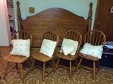 Queen Size Headboard & Footbaord (Metal Frame Included), Four Kitchen Chairs