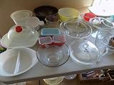 Lots of Pyrex and Fire-King pieces.