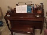 Baldwin spinet piano and bench