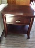 one drawer end table with shelf