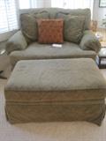LOVELY OVERSTUFFED CHAIR AND 1/2