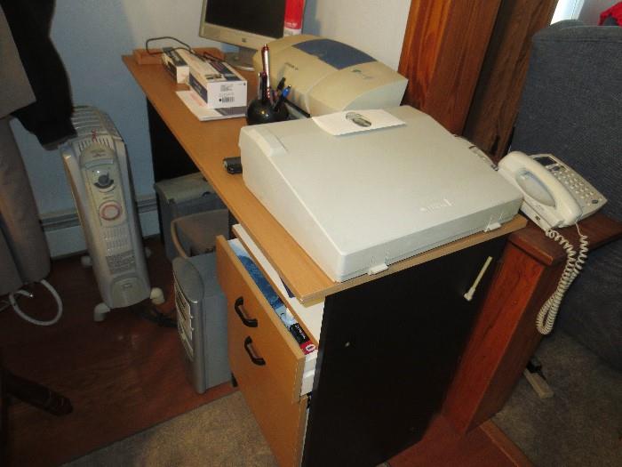 Small desk, computer and accessories