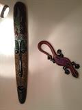 Artisan, tribal wood decor. 