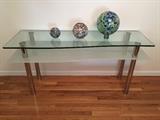Glass top console table. Excellent condition. 