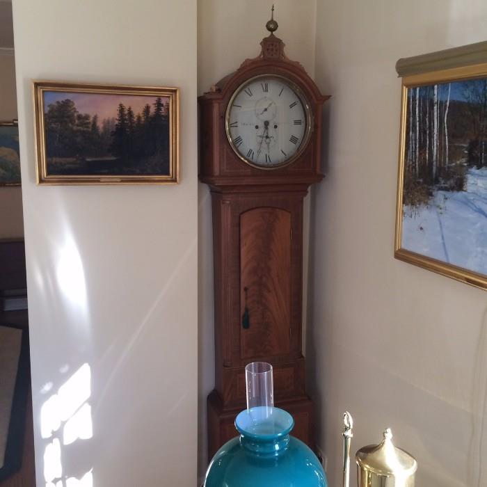 Antique Scottish Grandfather Clock with key.