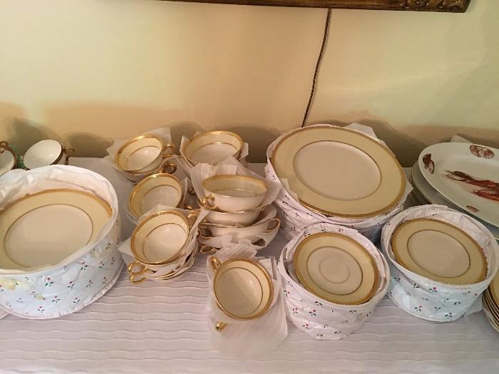 Large set of Lenox china in the Springfield pattern -- beautiful condition.