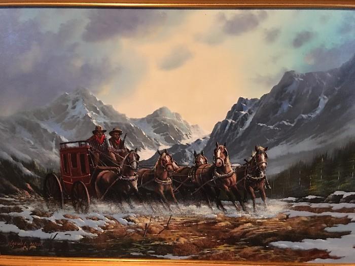 Original oil painting to compliment the theme of the old West.