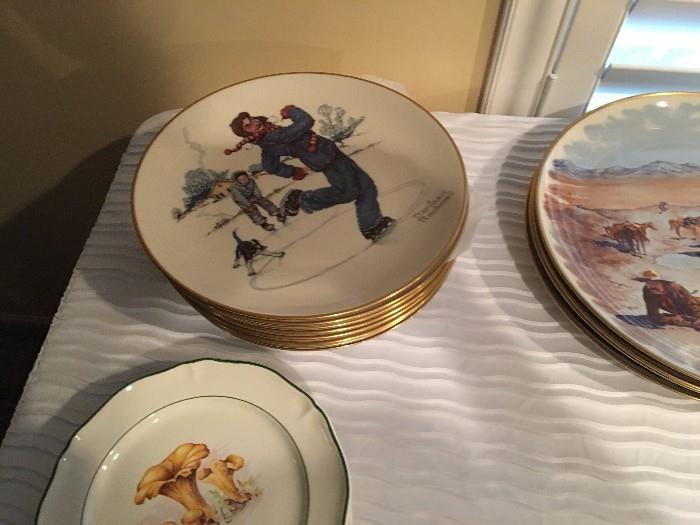 Norman Rockwell collector plates.