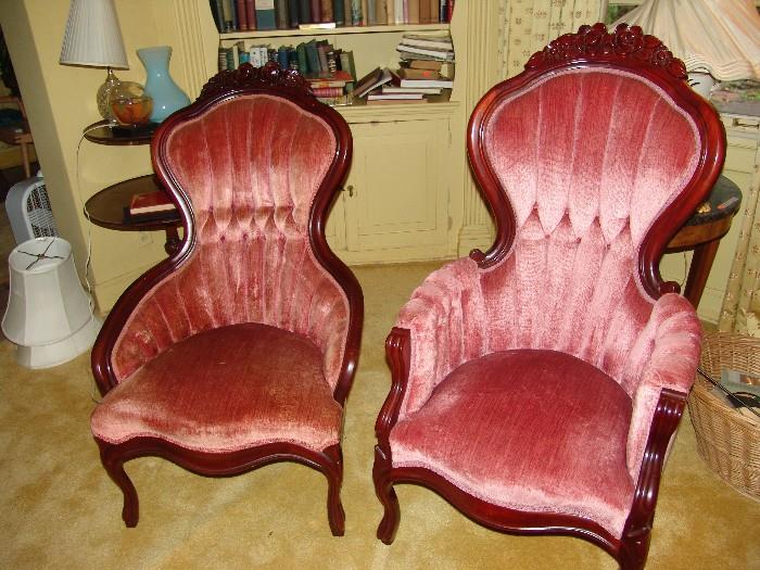 Pair Victorian chairs