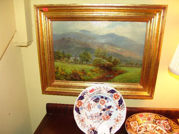Phil painting and porcelain plates