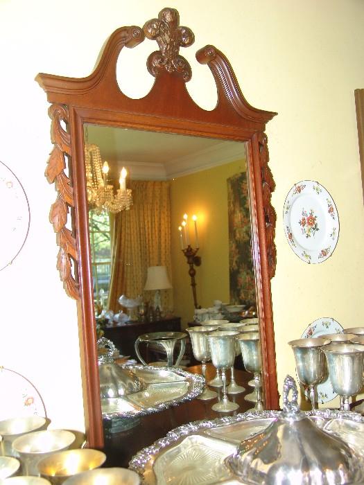 Mahogany Chippendale mirror 
