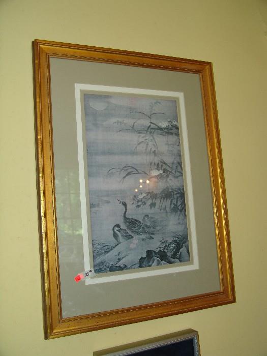 Framed oriental style print