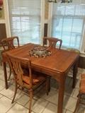 vintage oak table and 4 chairs