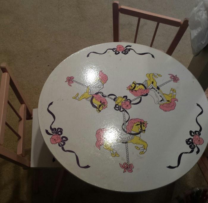 child's table with 2 chairs