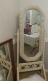 wicker cheval mirror