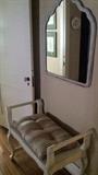 bench and mirror