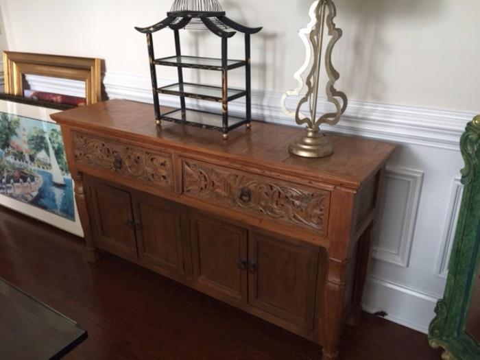 Carved Buffet Table with Lots of Storage