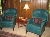 Pair of aqua recliners