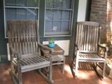 Teak rocker and nested tables