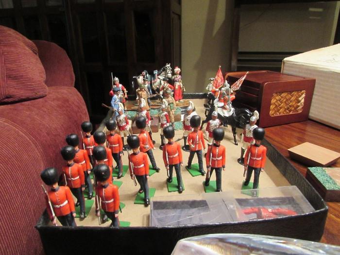 Some of these soldiers are handpainted by client and a few are British metal.