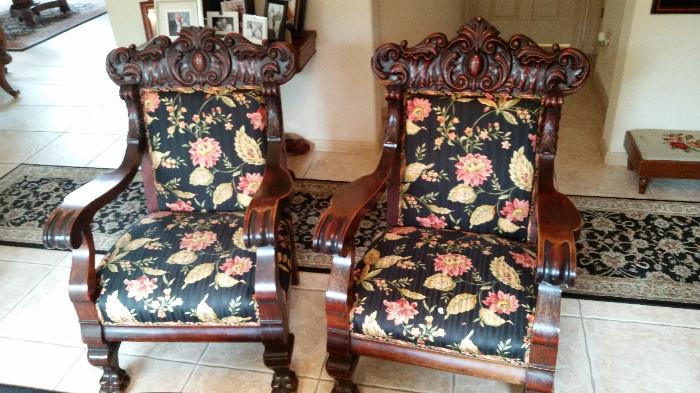 Outstanding Carved Victorian Chairs