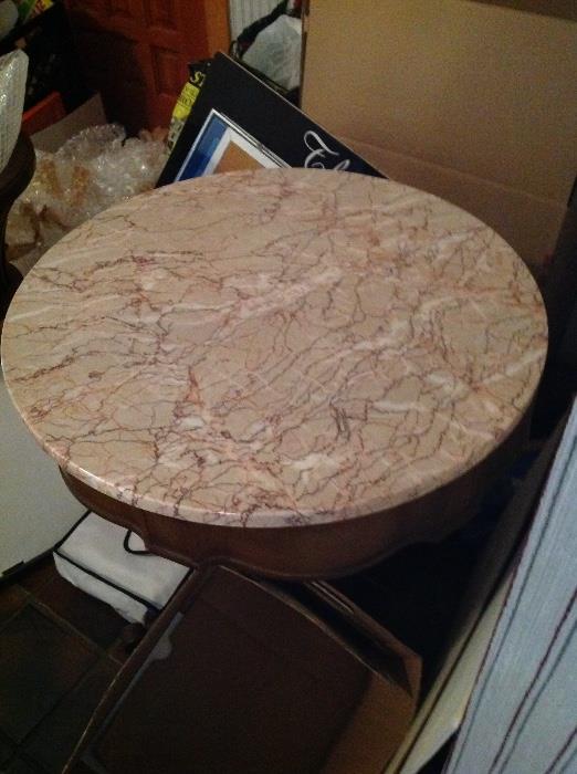 Another beautiful marble top table, one of a pair