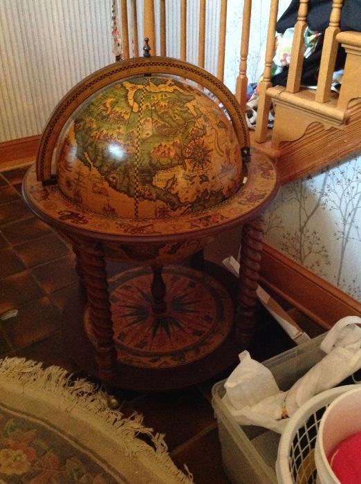 Replica antique globe with bar inside
