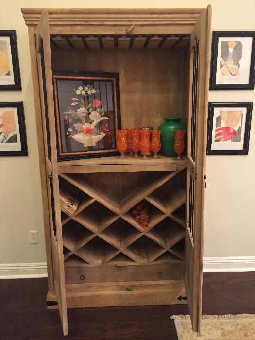 Solid wood wine cabinet