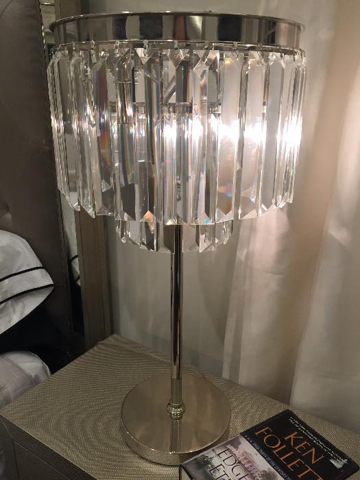 SOLD Heavy Crystal Glass table lamps