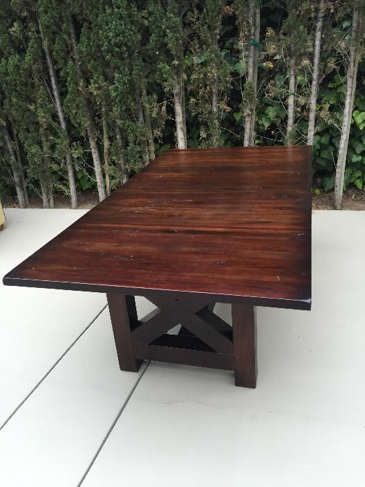 Solid wood dining table with extra leaf (not shown here)