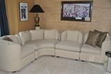 Four piece ivory Henredon sectional sofa in excellent condition 